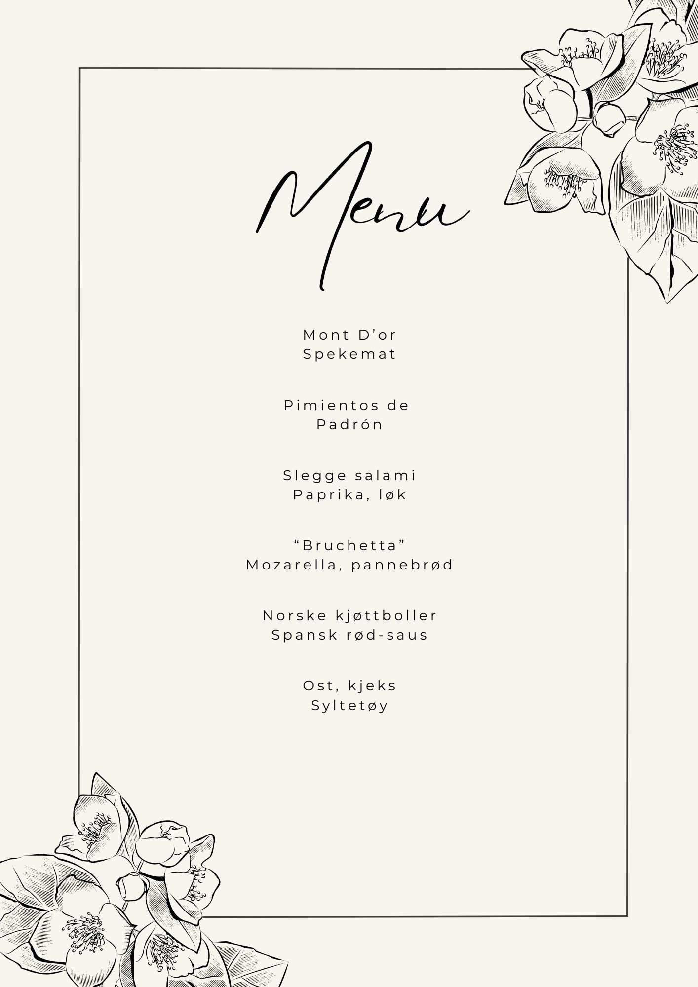 Eksempel på wine pairing-opplevelse